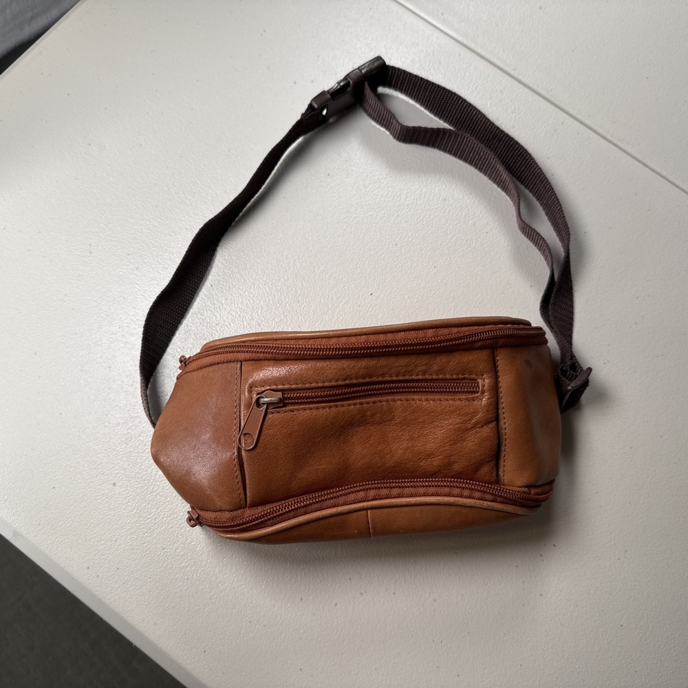 Vintage Wilson Leather Brown Fanny Pack Belt Bag Waist Crossbody Genuine Leather